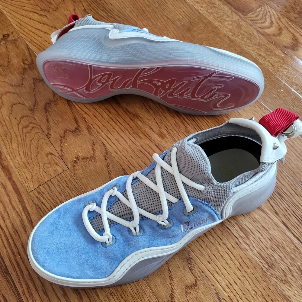 Christian Louboutin Blue and Gray Men's Sneakers